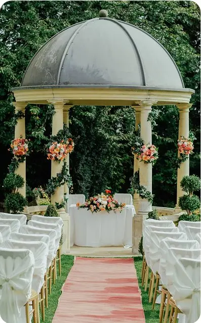 Garden Gazebo Wedding Aisle