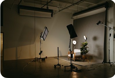Empty studio lighting grid
