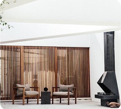 Wooden lounge interior