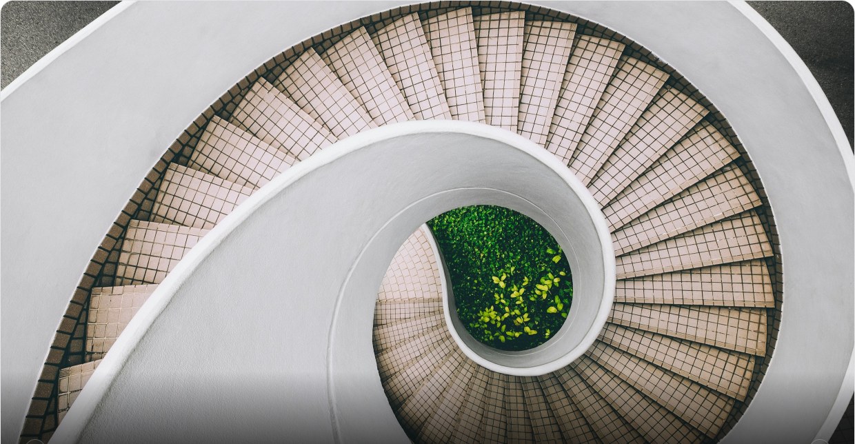 Spiral staircase from above